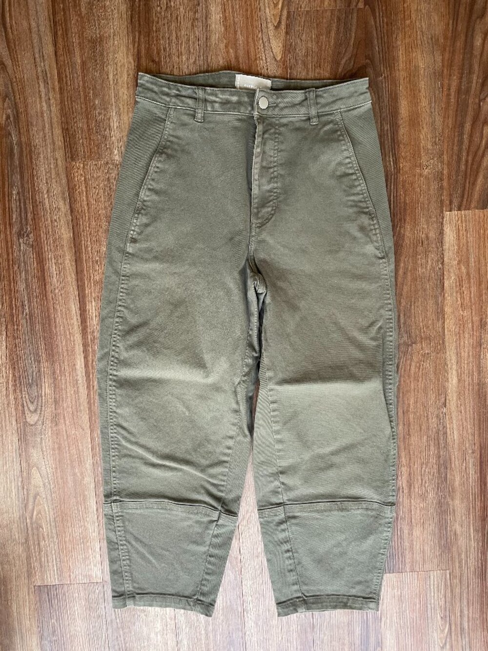 Everlane Utility Barrel Pant, Pewter Green-Size 10